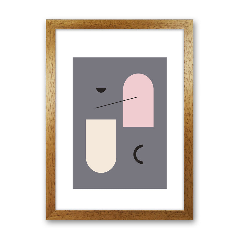 Mila Abstract Pink N5  Art Print by Pixy Paper Oak Grain