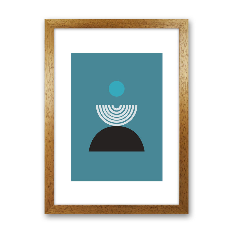 Mita Teal Fountain N8  Art Print by Pixy Paper Oak Grain