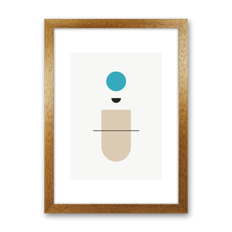 Mita Teal Abstract N1  Art Print by Pixy Paper Oak Grain