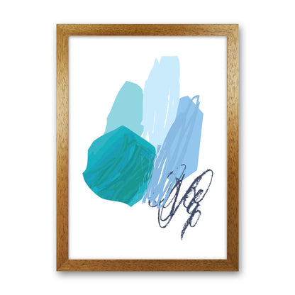 Blue Palette Drawings  Art Print by Pixy Paper Oak Grain