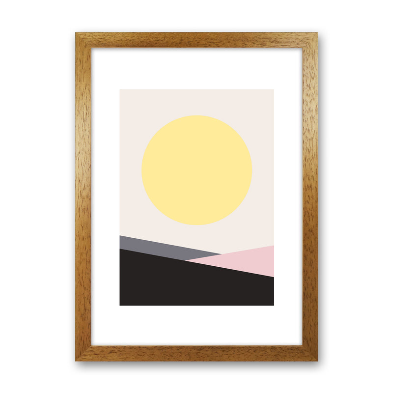 Mila Pink Big Sun N7  Art Print by Pixy Paper Oak Grain