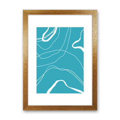 Mita Teal Swirls N13  Art Print by Pixy Paper Oak Grain