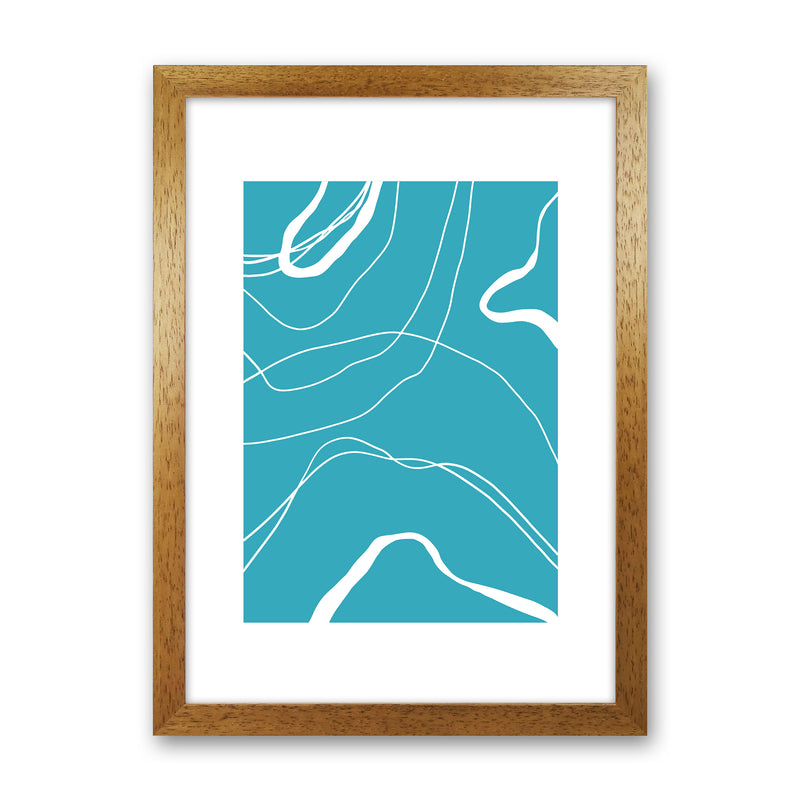 Mita Teal Swirls N13  Art Print by Pixy Paper Oak Grain