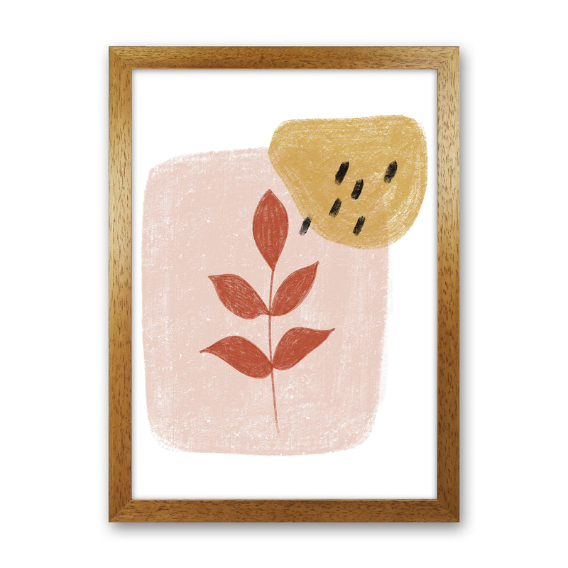 Dalia Chalk Red Leaf  Art Print by Pixy Paper Oak Grain