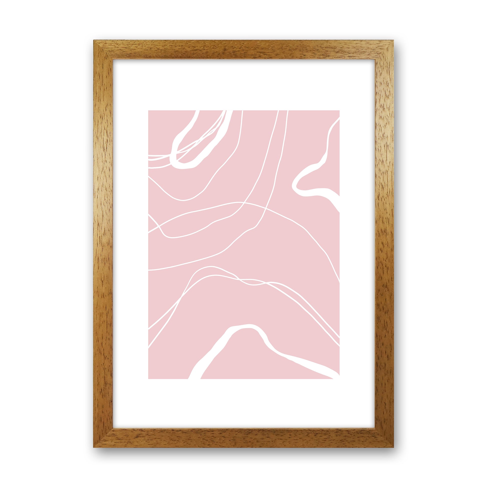Mila Pink Swirls N14  Art Print by Pixy Paper Oak Grain