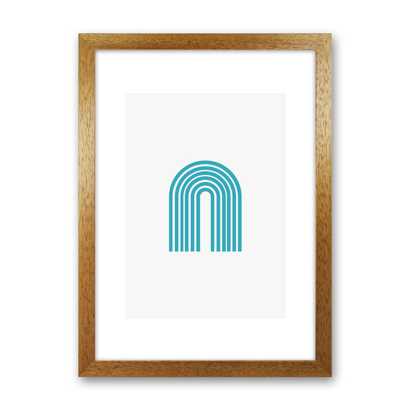 Mita Teal Rainbow N7  Art Print by Pixy Paper Oak Grain
