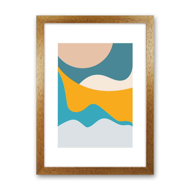 Mita Teal Dunes N14  Art Print by Pixy Paper Oak Grain