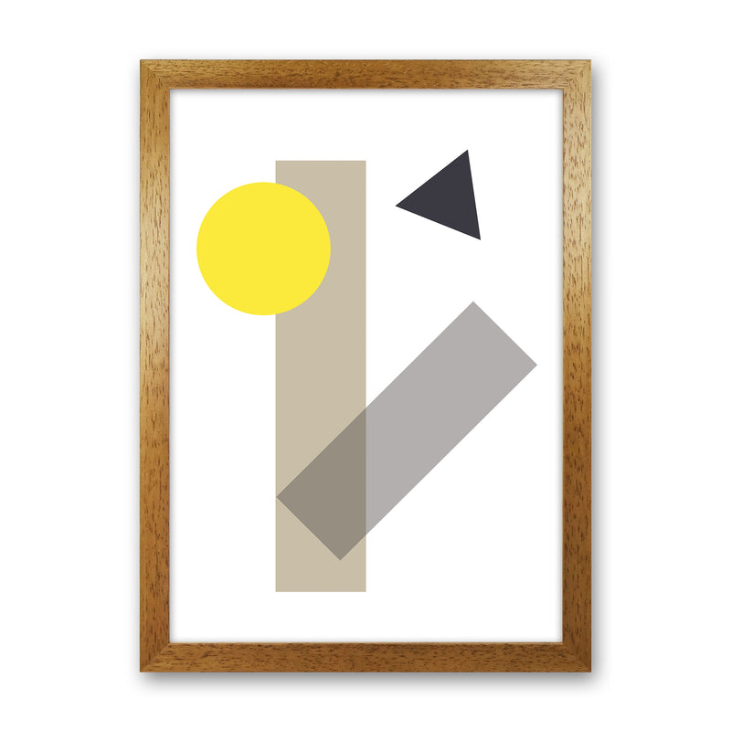 Random Geo Yellow  Art Print by Pixy Paper Oak Grain