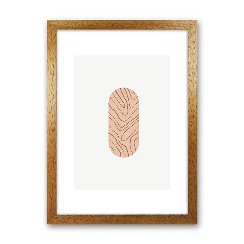Mila Leaf Pink N2  Art Print by Pixy Paper Oak Grain