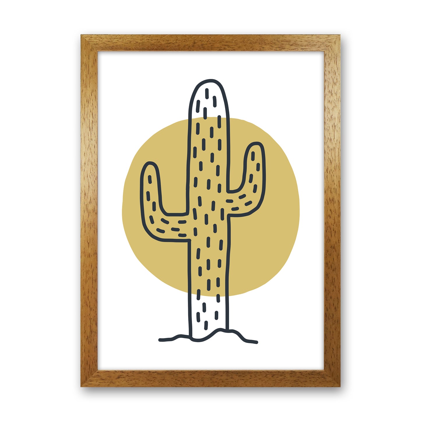 Cactus Moon  Art Print by Pixy Paper Oak Grain