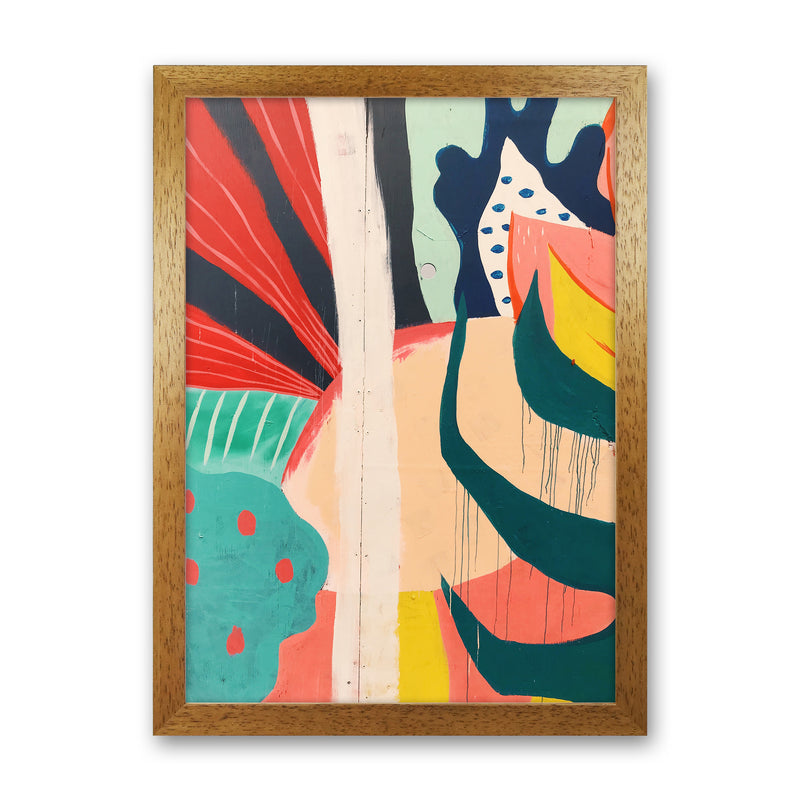 Painted Abstract Shapes  Art Print by Pixy Paper Oak Grain