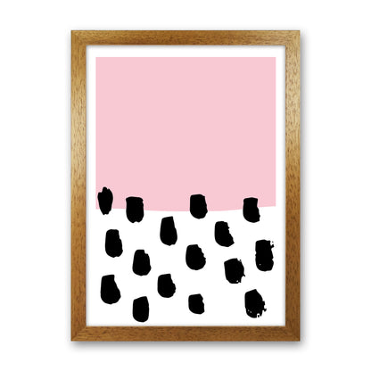 Pink Polka Neon Funk  Art Print by Pixy Paper Oak Grain