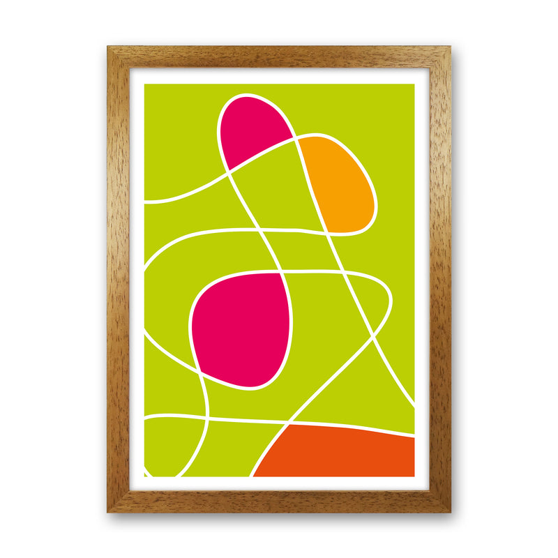 Lime Mess Neon Funk  Art Print by Pixy Paper Oak Grain