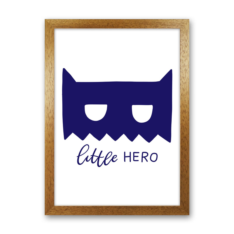 Little Hero Mask Navy Super Scandi  Art Print by Pixy Paper Oak Grain