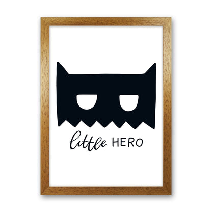 Little Hero Mask Super Scandi Black  Art Print by Pixy Paper Oak Grain