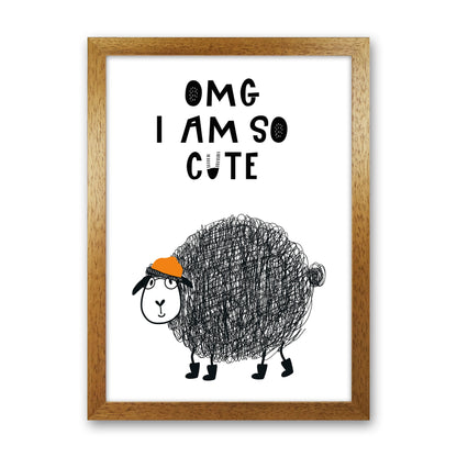 Omg I Am So Cute Animal Pop  Art Print by Pixy Paper Oak Grain