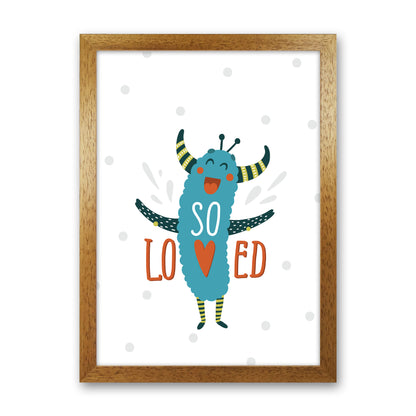 Little Monsters So Loved  Art Print by Pixy Paper Oak Grain