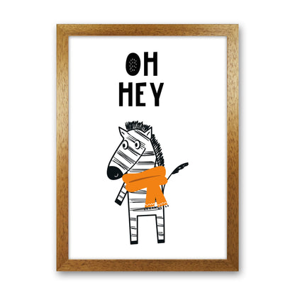 Oh Hey Zebra Animal Pop  Art Print by Pixy Paper Oak Grain