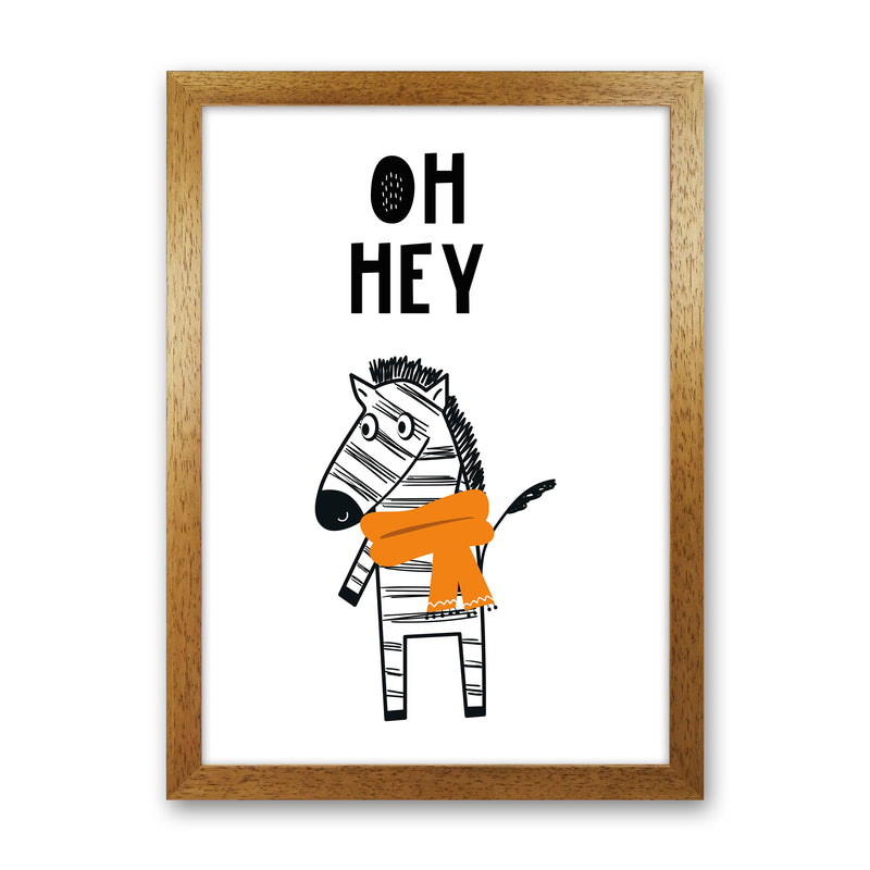 Oh Hey Zebra Animal Pop  Art Print by Pixy Paper Oak Grain