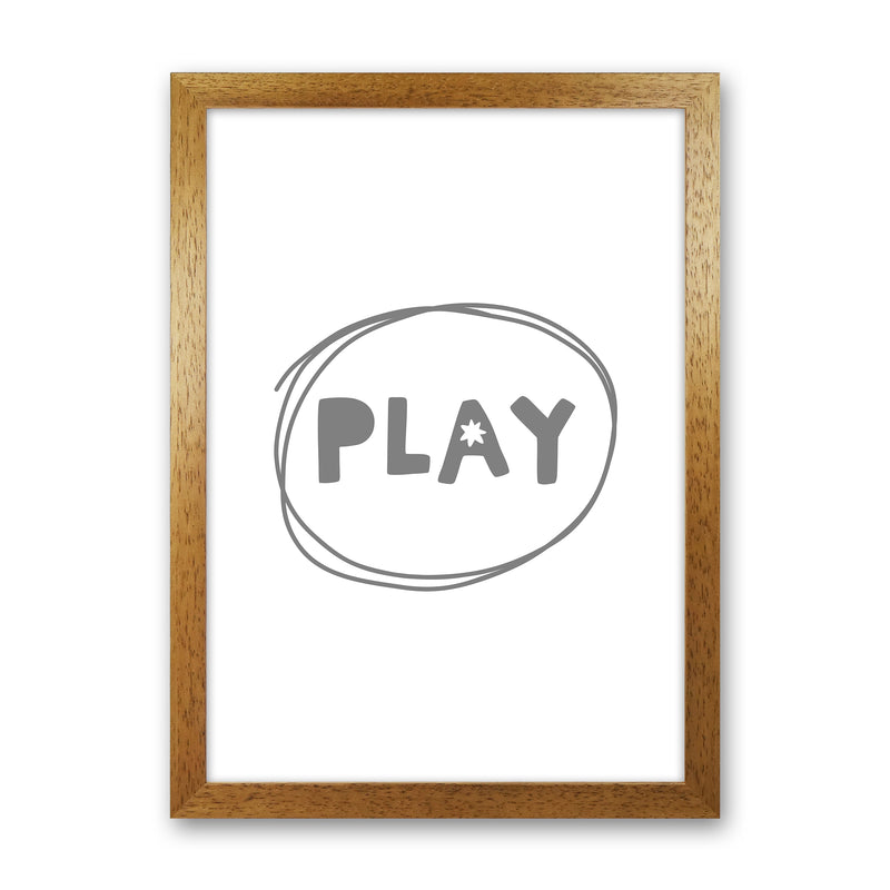 Play Super Scandi Grey  Art Print by Pixy Paper Oak Grain