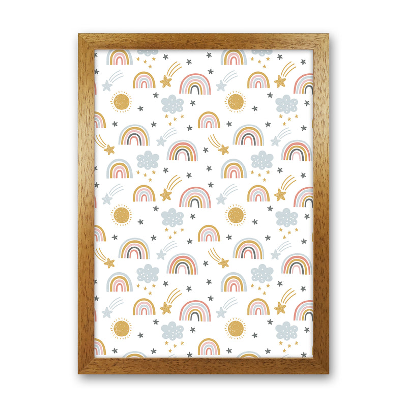Rainbow Pattern  Art Print by Pixy Paper Oak Grain