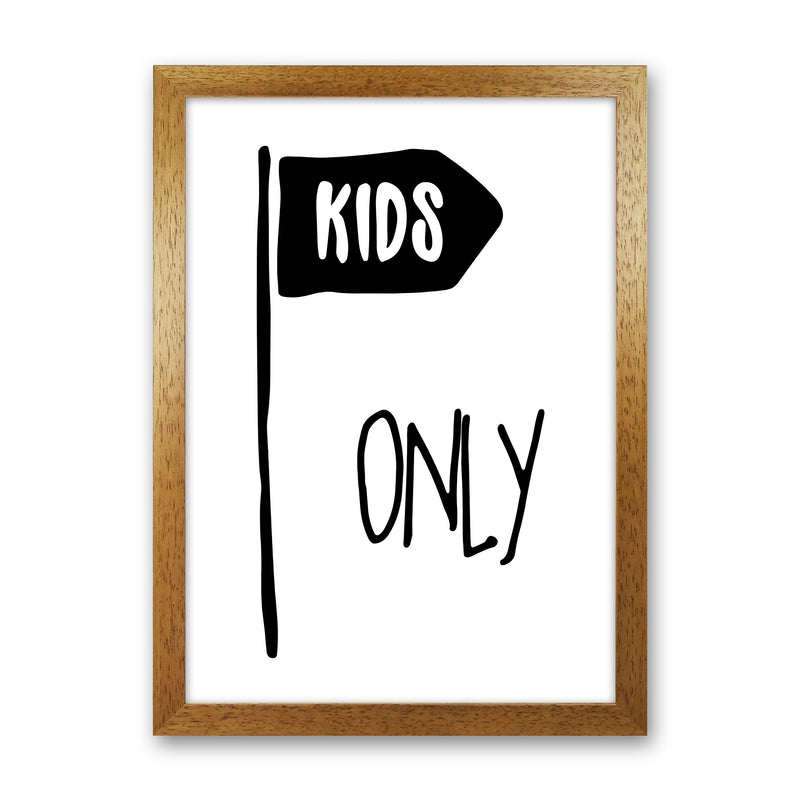 Kids Only Black  Art Print by Pixy Paper Oak Grain