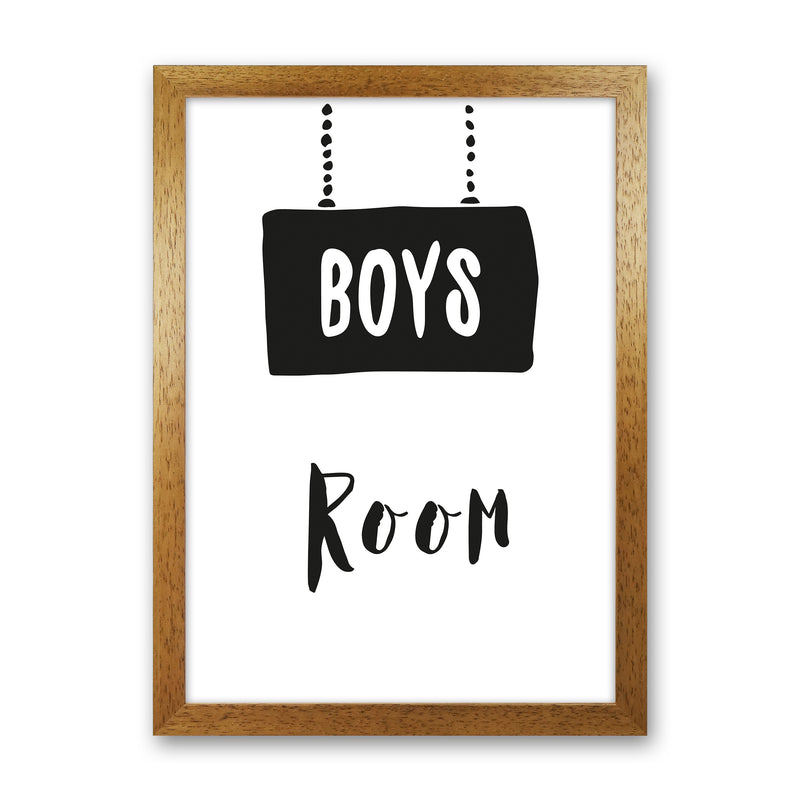 Boys Room Black  Art Print by Pixy Paper Oak Grain