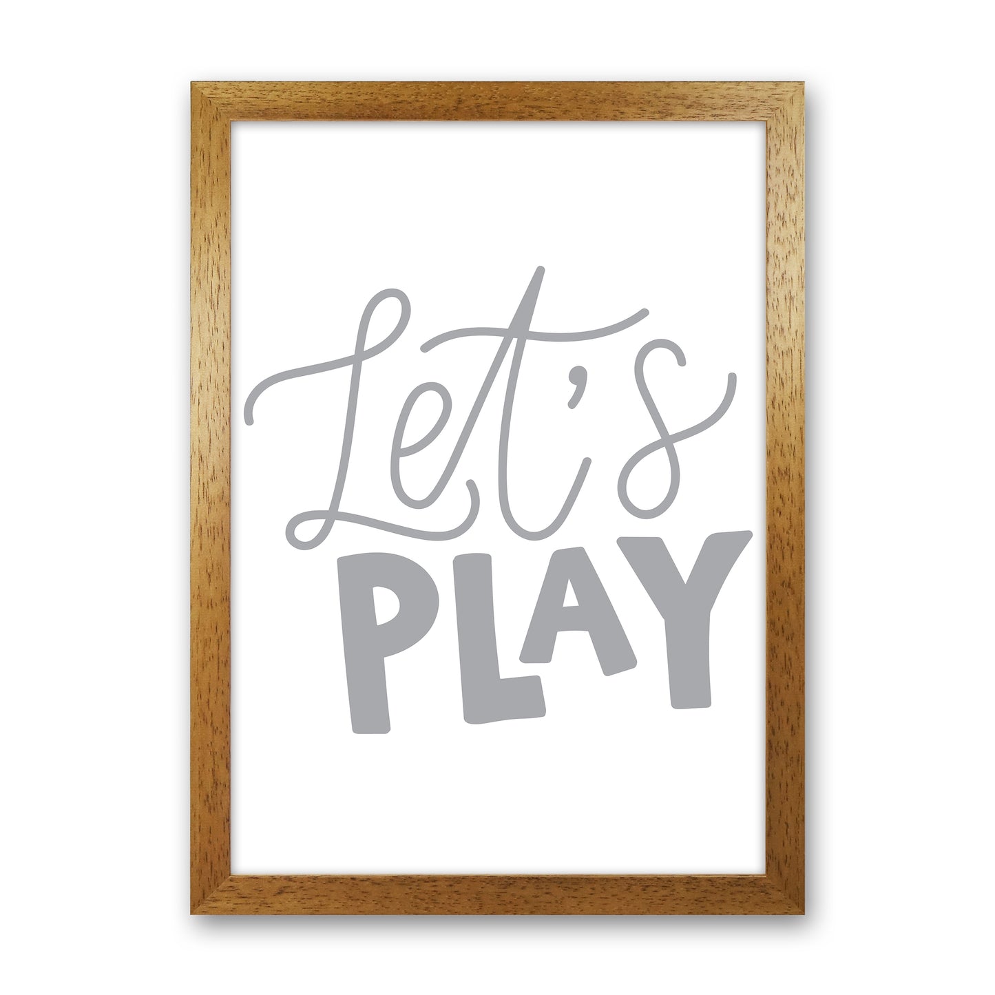 Let'S Play Grey  Art Print by Pixy Paper Oak Grain