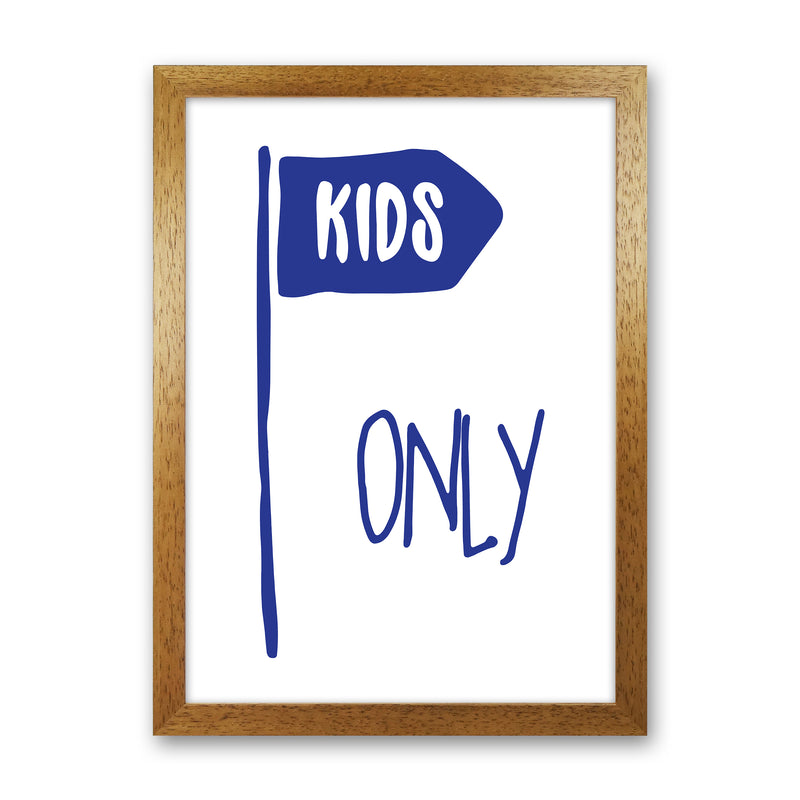 Kids Only Navy  Art Print by Pixy Paper Oak Grain