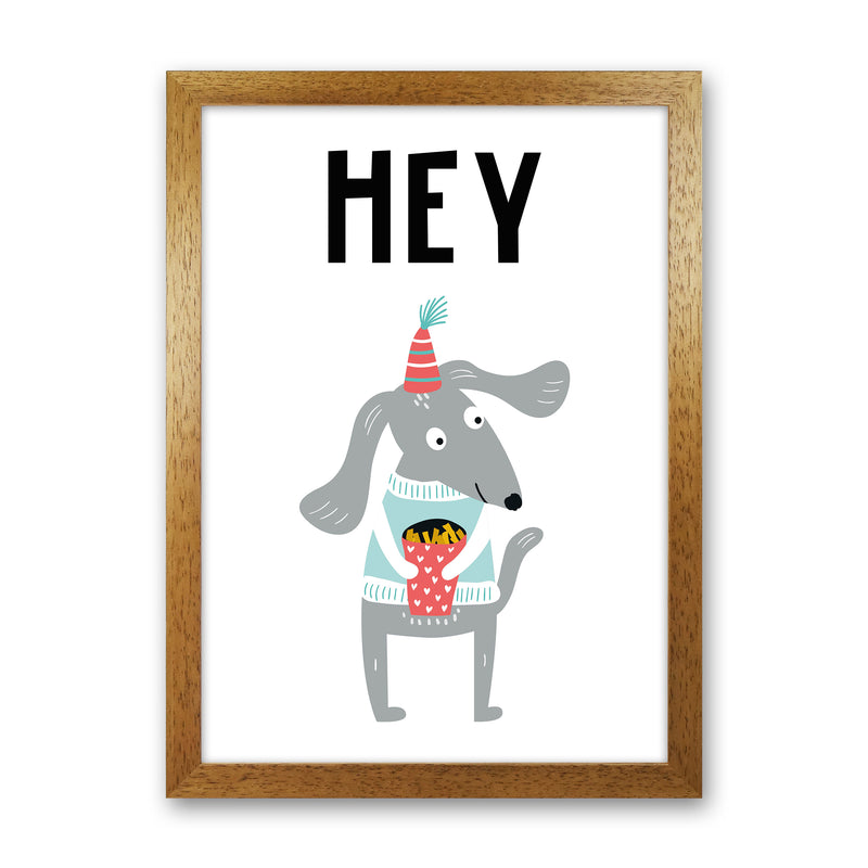 Hey Animal Pop  Art Print by Pixy Paper Oak Grain