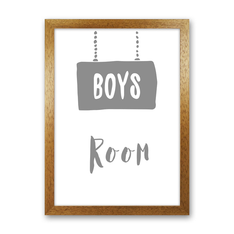 Boys Room Grey  Art Print by Pixy Paper Oak Grain