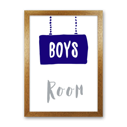 Boys Room Navy  Art Print by Pixy Paper Oak Grain