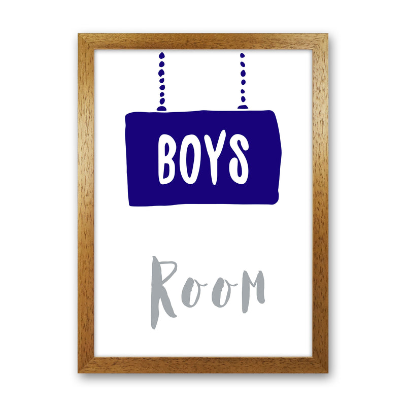 Boys Room Navy  Art Print by Pixy Paper Oak Grain