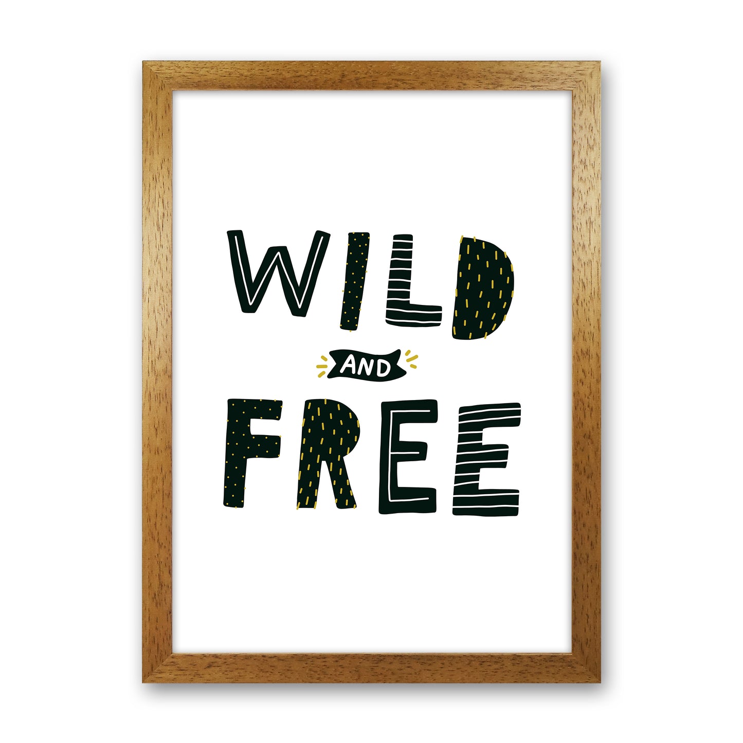 Wild And Free  Art Print by Pixy Paper Oak Grain