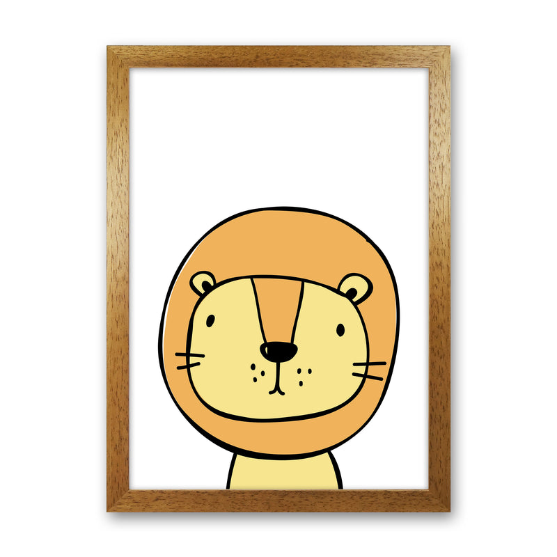 Lion  Art Print by Pixy Paper Oak Grain