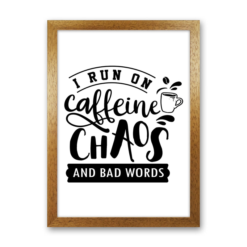 Caffeine And Bad Words  Art Print by Pixy Paper Oak Grain