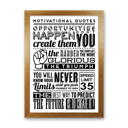 Opportunities Happen Vintage  Art Print by Pixy Paper Oak Grain