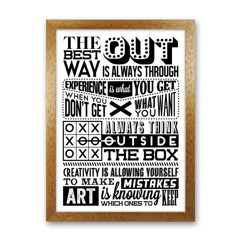 The Best Way Out Vintage  Art Print by Pixy Paper Oak Grain