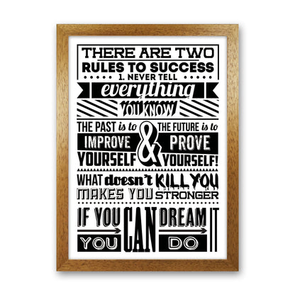 Rules To Success Vintage  Art Print by Pixy Paper Oak Grain