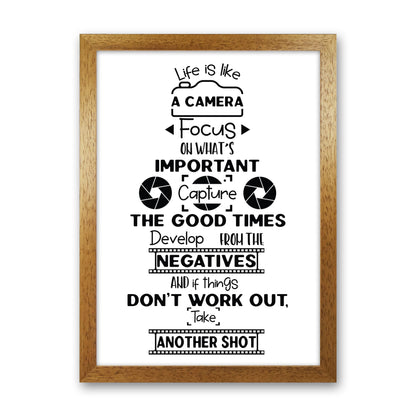 Life Is Like A Camera  Art Print by Pixy Paper Oak Grain