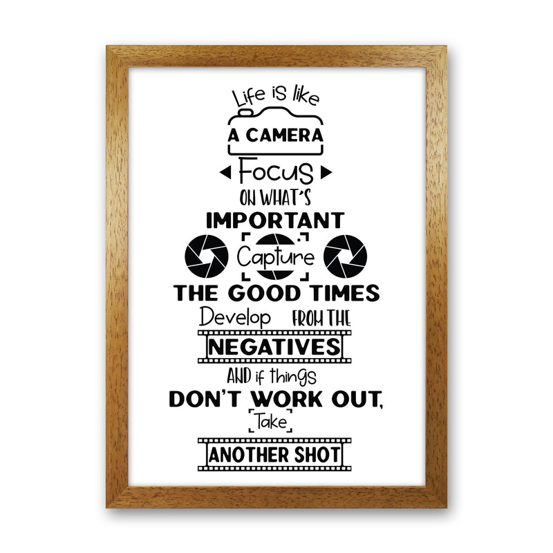 Life Is Like A Camera  Art Print by Pixy Paper Oak Grain