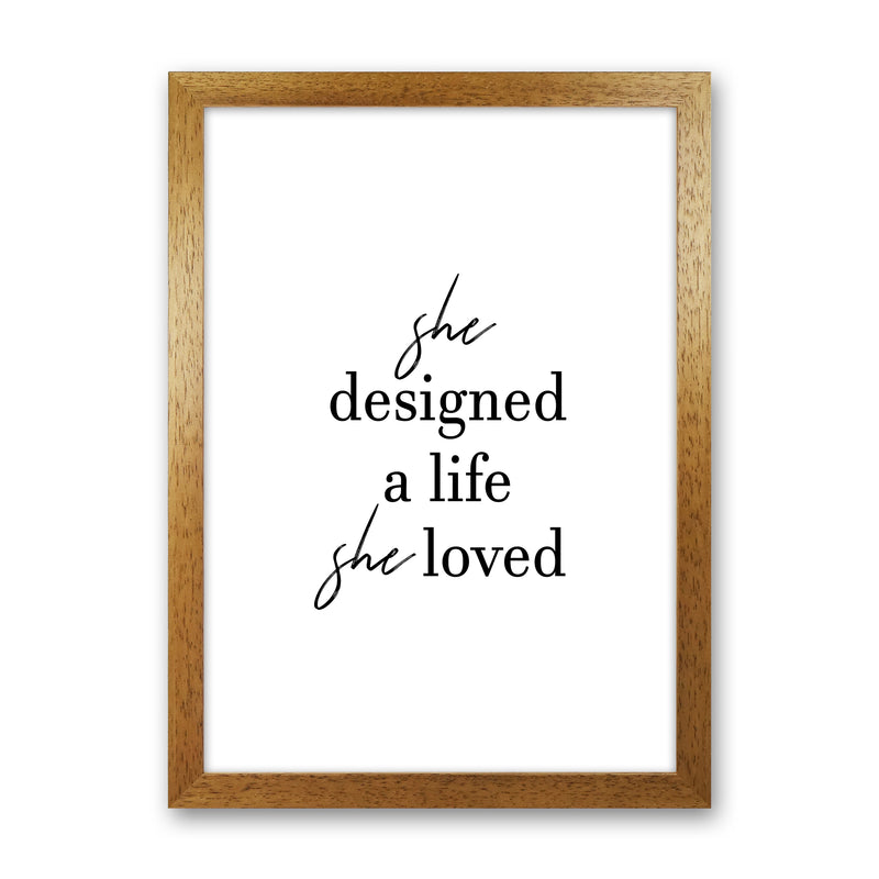 She Designed A Life  Art Print by Pixy Paper Oak Grain