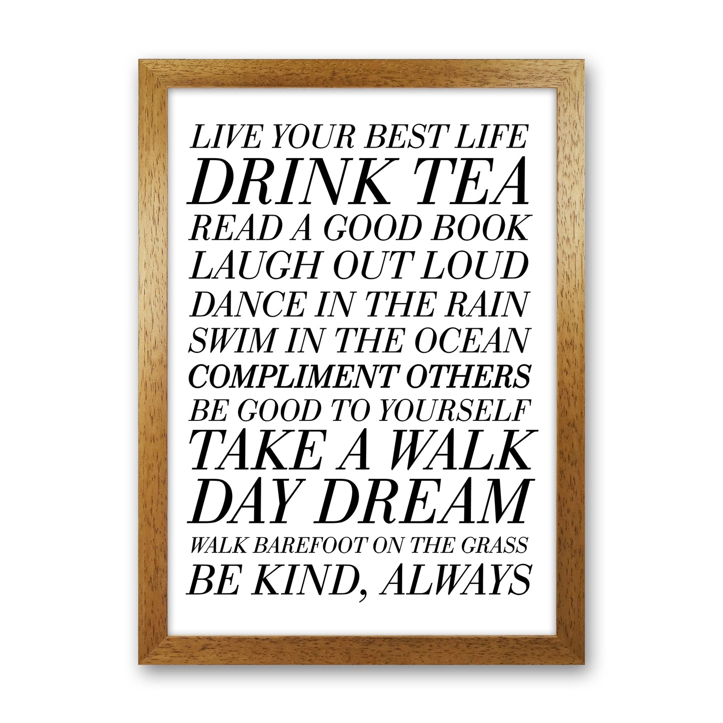 Live Your Best Life  Art Print by Pixy Paper Oak Grain