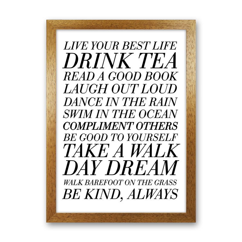 Live Your Best Life  Art Print by Pixy Paper Oak Grain