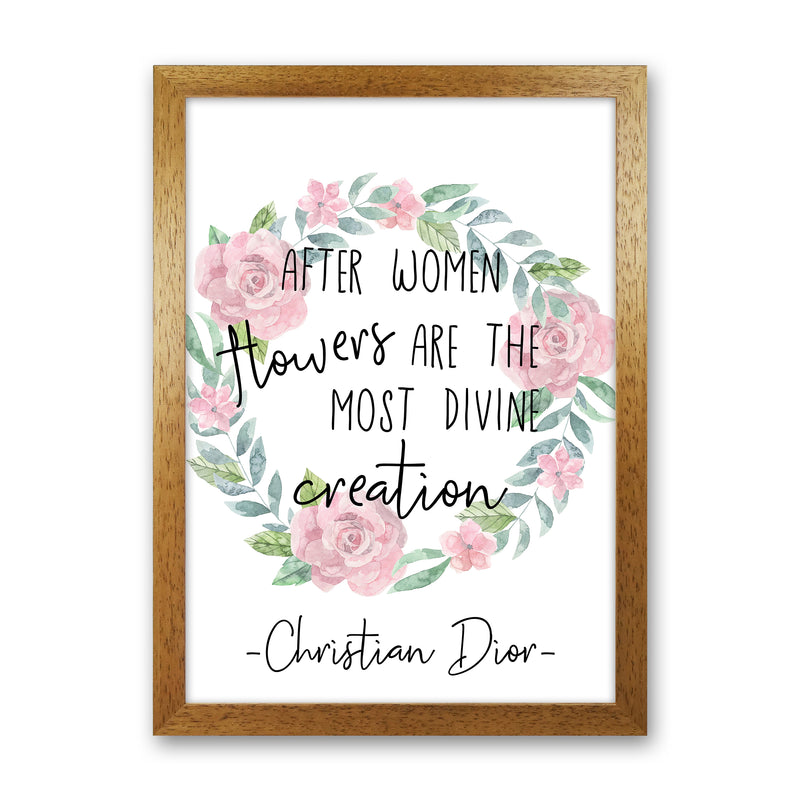 After Women Flowers  Art Print by Pixy Paper Oak Grain