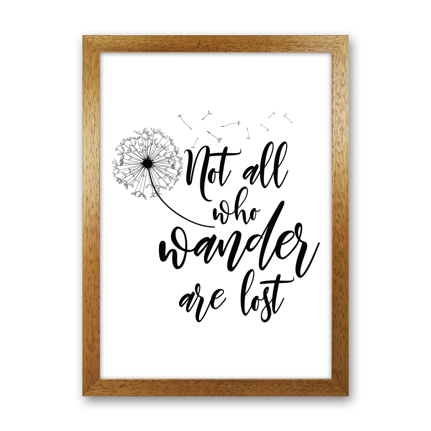 Not All Who Wander  Art Print by Pixy Paper Oak Grain