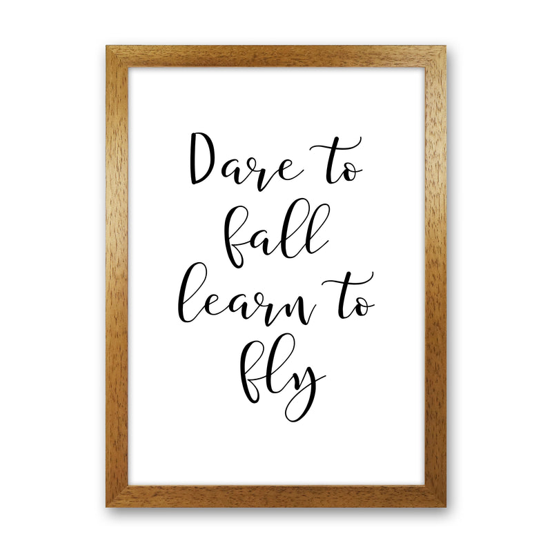 Dare To Fall  Art Print by Pixy Paper Oak Grain