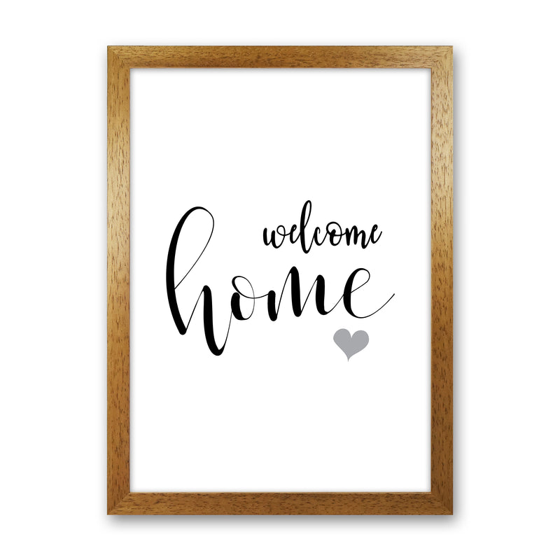 Welcome Home  Art Print by Pixy Paper Oak Grain