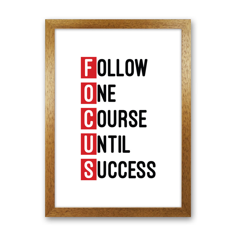 Focus Red  Art Print by Pixy Paper Oak Grain