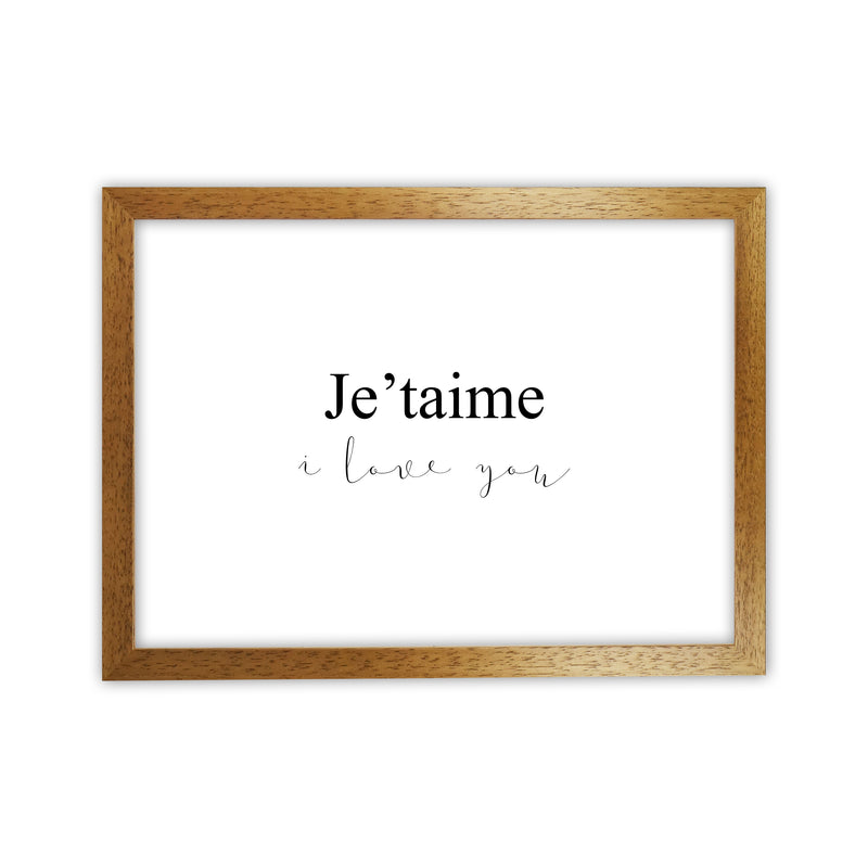 Je'Taime  Art Print by Pixy Paper Oak Grain